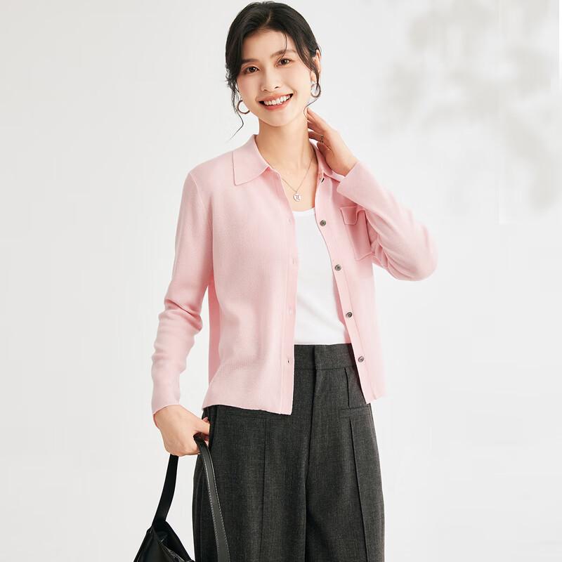 Women's Solid Color Lapel Knit Cardigan