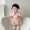 Summer 2025 Strawberry Print Baby Romper - One-Year-Old Girl's Triangle Crawling Onesie