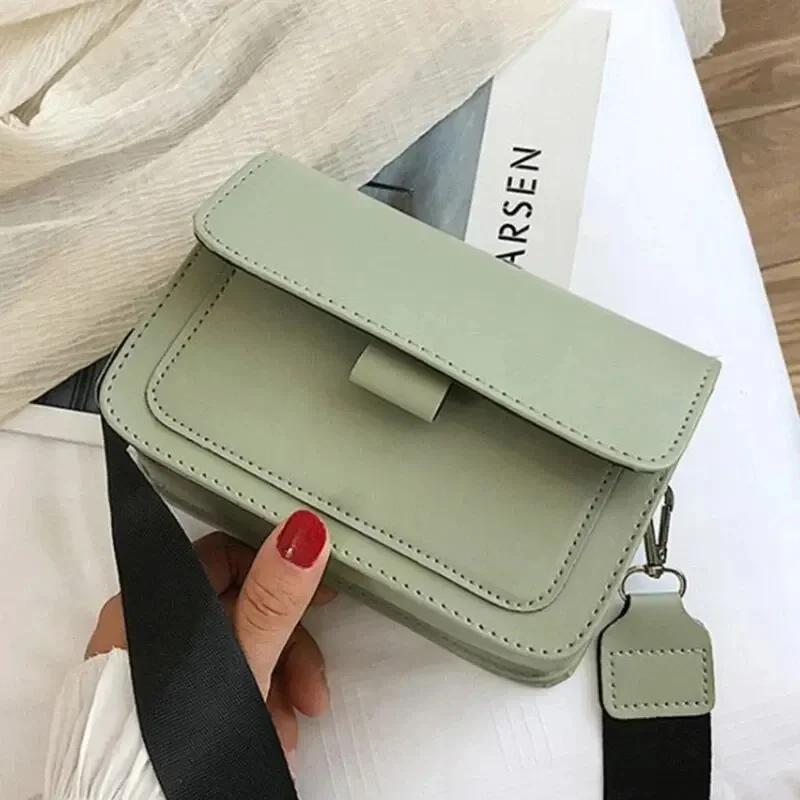 

Classic Designer PU Leather Crossbody Bag for Women Travel Handle Handbag Fashi Shoulder Messenger Bag Ladies Small Flap Bag зелений