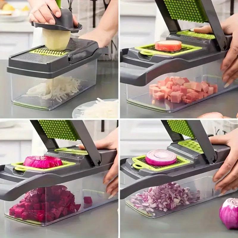 14 In 1  Multi-functional Vegetable Cutter for Home Kitchen Portable and Easy-to-clean Shredder Grater Cut Into Chunks and Cubes Grater