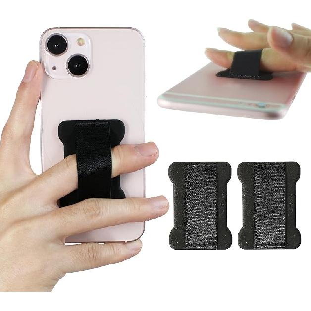 

WOJI Cell Phone Finger Grip Strap Holder for Hand, Phone Strap, Phone Holder for Hand - Small, New Slim Finger Loop Selfie Grip Compatible with Most чорний
