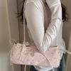 Niche sweet floral baguette bag women's  new trendy fashion girl style bow underarm bag shoulder bag