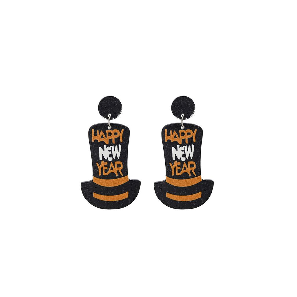 Creative Design New Year'S Party High Hat Acrylic Earrings, Personalized Cartoon Sweet Cute Fashion Earrings Women