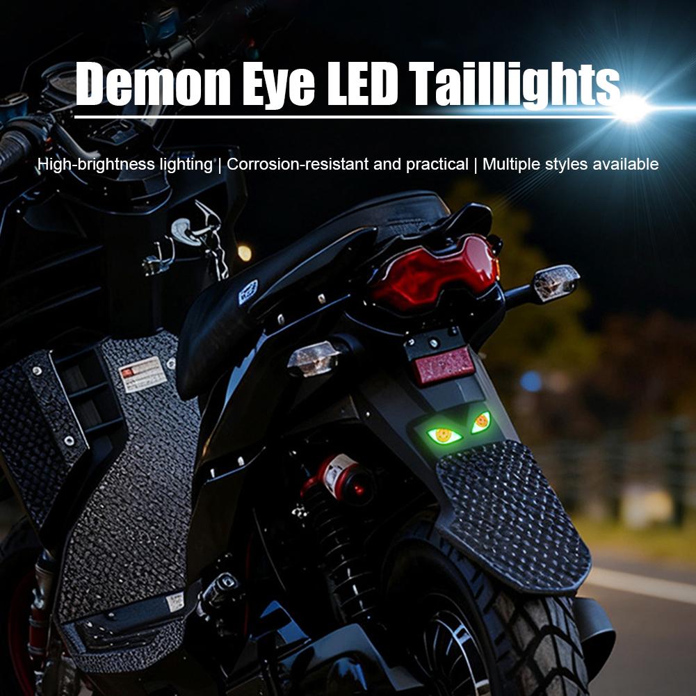 Motorcycle LED License Plate Decorative Lights Snake Eye Rear Tail Light Strobe Flashing Electric Motorcycle Modified