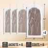 TAILI Hanging Vacuum Storage Bags 4pcs Space Saver Bags Clear Vacuum Sealer Bag for Clothing Suits and Jackets Closet Organizers