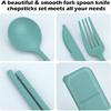4 Sets Reusable Utensils Set with Case,Travel Utensils with Case,Reusable Utensils for Lunch Box accessories,Portable Chopsticks Knife Fork and Spoon