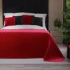 VELVI Bedspread 170x210cm - Intense Red with a Geometric Pattern