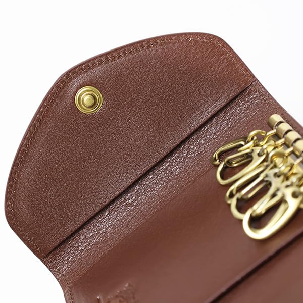 IL BISONTE Key Case Key Ring Genuine Leather Logo Men Women Unisex SKH150 PV0001 (Pink/PK213B) [Item]