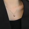 Women Copper Necklace Clavicle Chains Heart Pendant Fashion Decor Adjustable Ornaments Ladies Jewelry Dating Party Gift
