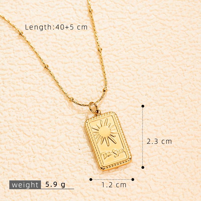 

Європейський та Американський Модний Амулет Зоряне Небо Миру та Удачі Квадратний Жетон з Нержавіючої Сталі Намисто