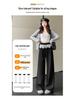 Spring 2025 Women's High-Waist Polka Dot Wide-Leg Sweatpants with Lace Trim
