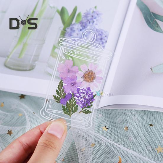 20Pcs DIY Transparent Dried Flower Bookmarks Handmade Clear Pressed Flower Bookmarks Making Kit for Women