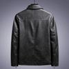 Men Zipper Pockets Jacket Stylish Men's Faux Leather Jacket with Lapel Waterproof Windproof Coat with Zipper Placket for Men