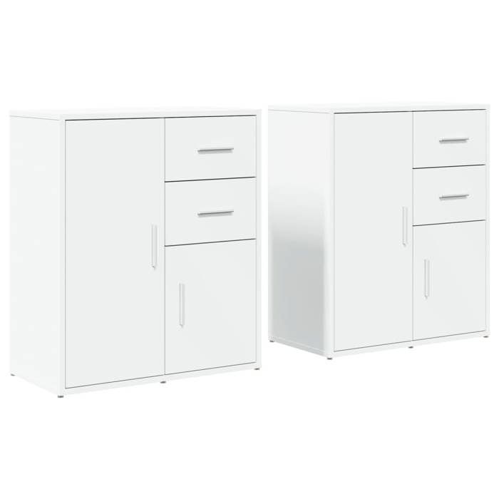 VidaXL Buffets 2 Pcs White 60x31x70 Cm Engineered Wood, Storage Cabinet, Entryway Furniture, Accent Furniture, Furniture of 3276560