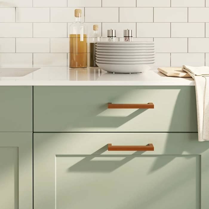 VidaXL Cabinet Handles 10 Pcs, Cupboard Handles, T-Shaped Handles Kitchen Home Interior, Bronze 128 Mm Steel 155406
