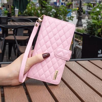 Luxury Lanyard Diamond-Type Classic Leather Case For VIVO Y36 Y35 Y33S Y22S Y21S Y21 Y20 Y17 Y15 Y12 Y11 Y15S Holster Zipper Wallet Card Cover