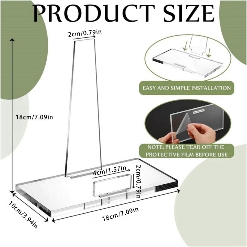 Elegant Acrylic Photo Holder Minimalists Design Easel Rack with Nonslip Pad for Showcasing Art At Living Room or Office
