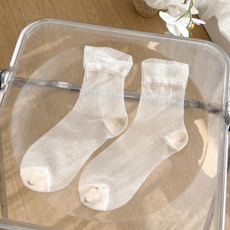 

Женские летние ультратонкие милые кружевные балетные носки-трубы из прозрачного стекла и шелка 1 pair хаки