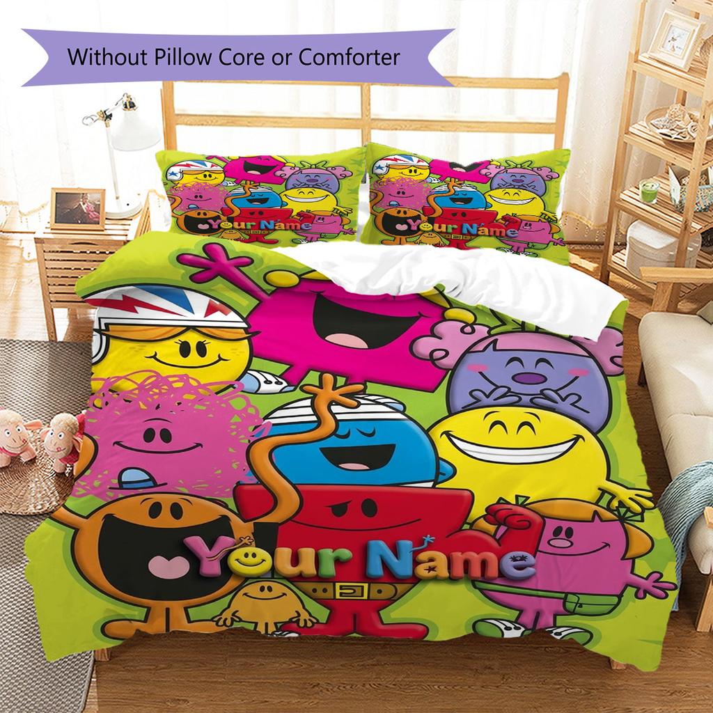 Herr. Herren Little Miss Individueller Namensmuster Bettwäsche, Steppbett Set Bettbezug Kissenbezug Zuhause Geburtstagsgeschenk(1 Bettbezug + 2 Kissenbezüge, ohne Füllung)