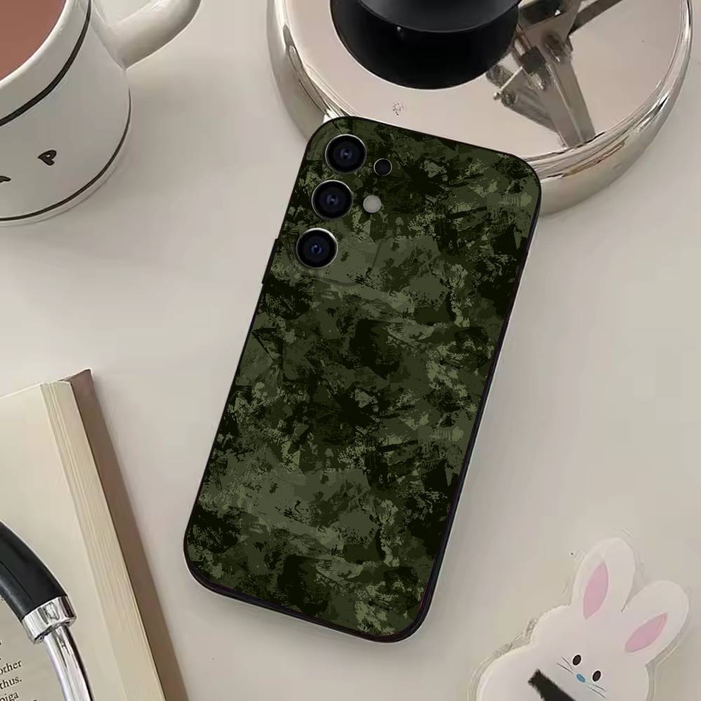 Camouflage Camo Phone Case For Samsung S25,S24,S21,S22,S23,S30,Ultra,S20,Plus,Fe,Lite,Soft Black Cover
