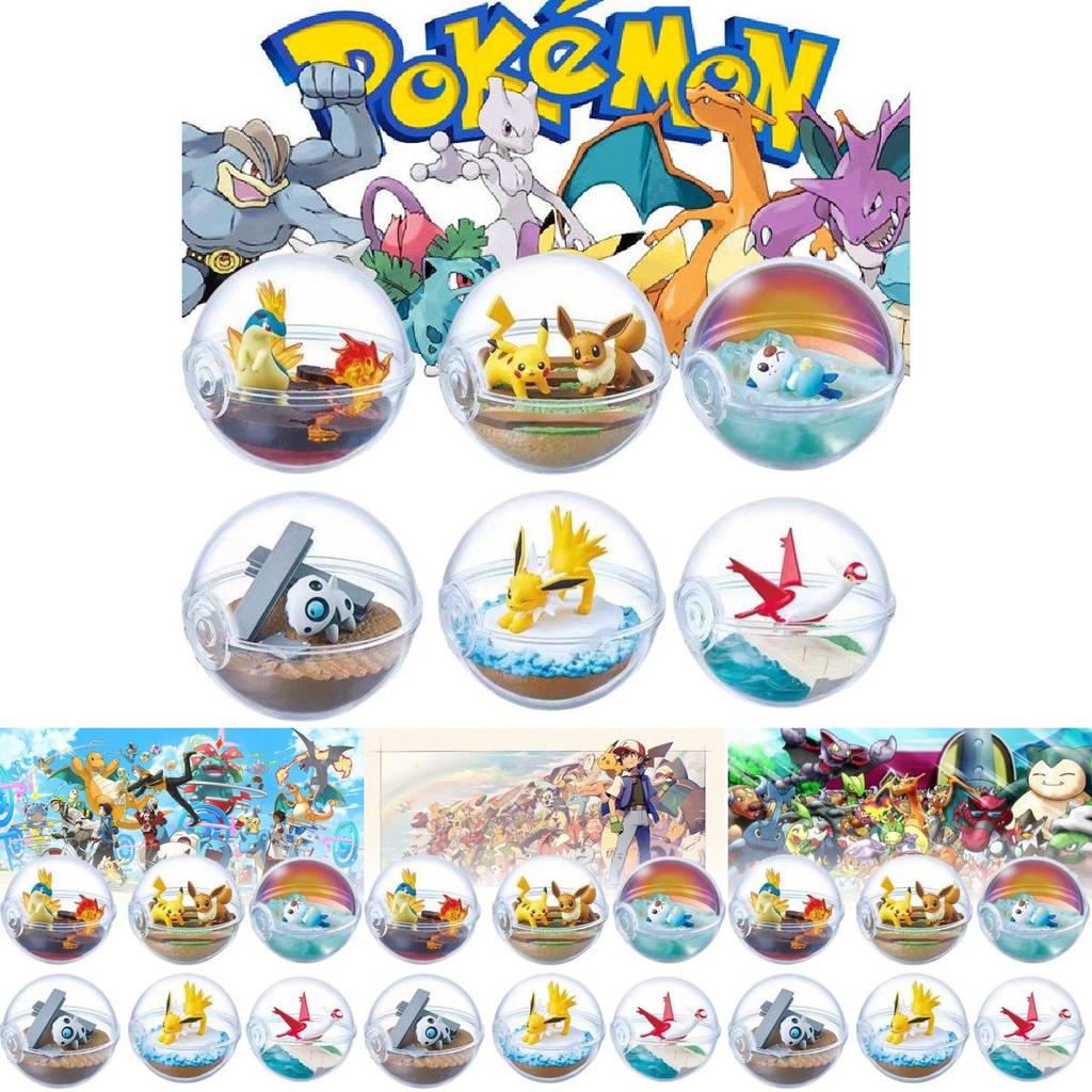 Charming Pokemon 6pcs Poke Ball Toy Doll Models For Unique Tabletop Decoration