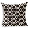 Housse de Coussin Géométrique Moderne Simple Noir et Blanc en Lin Décoration Douce pour Canapé de Maison