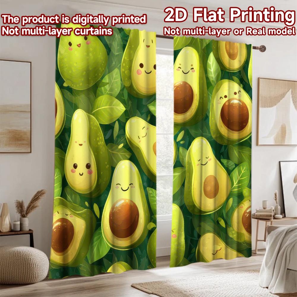 2D flat Photography Backdrop Scene Tapestry Cute Smiling Avocados 100% Polyester Holiday Decorations Use for Suitable for