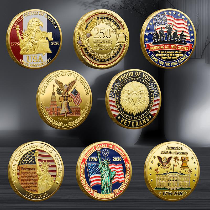 Usa Moneta Commemorativa del 250° Anniversario 1776-2026 Aquila Americana Moneta Souvenir Artigianato Metallico Emblema