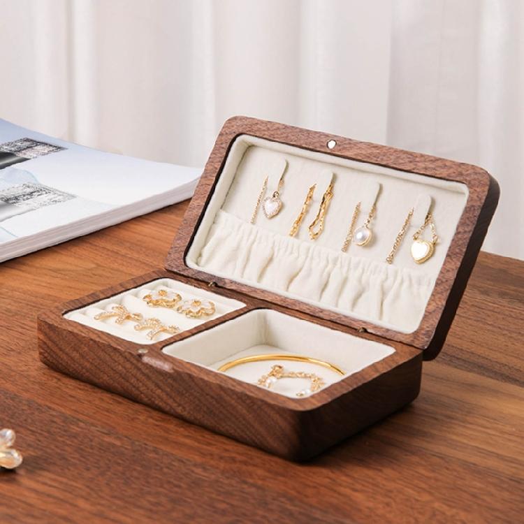 Jewelry Storage Box Bracelet Earrings Necklace Carrying Case Wood Gift Case