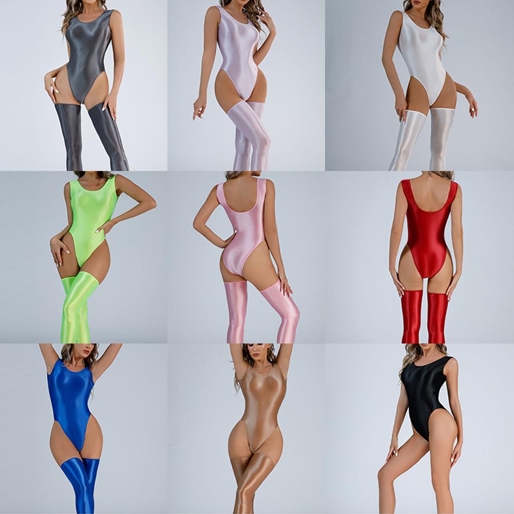 Backless Thong Bodysuit Bodysuit Erotic Lingerie Female Glossy Swimsuit