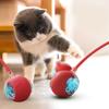 Automatic Rolling Cat Ball Toy with LED Light & Tail Rope, Interactive Play for Pets
