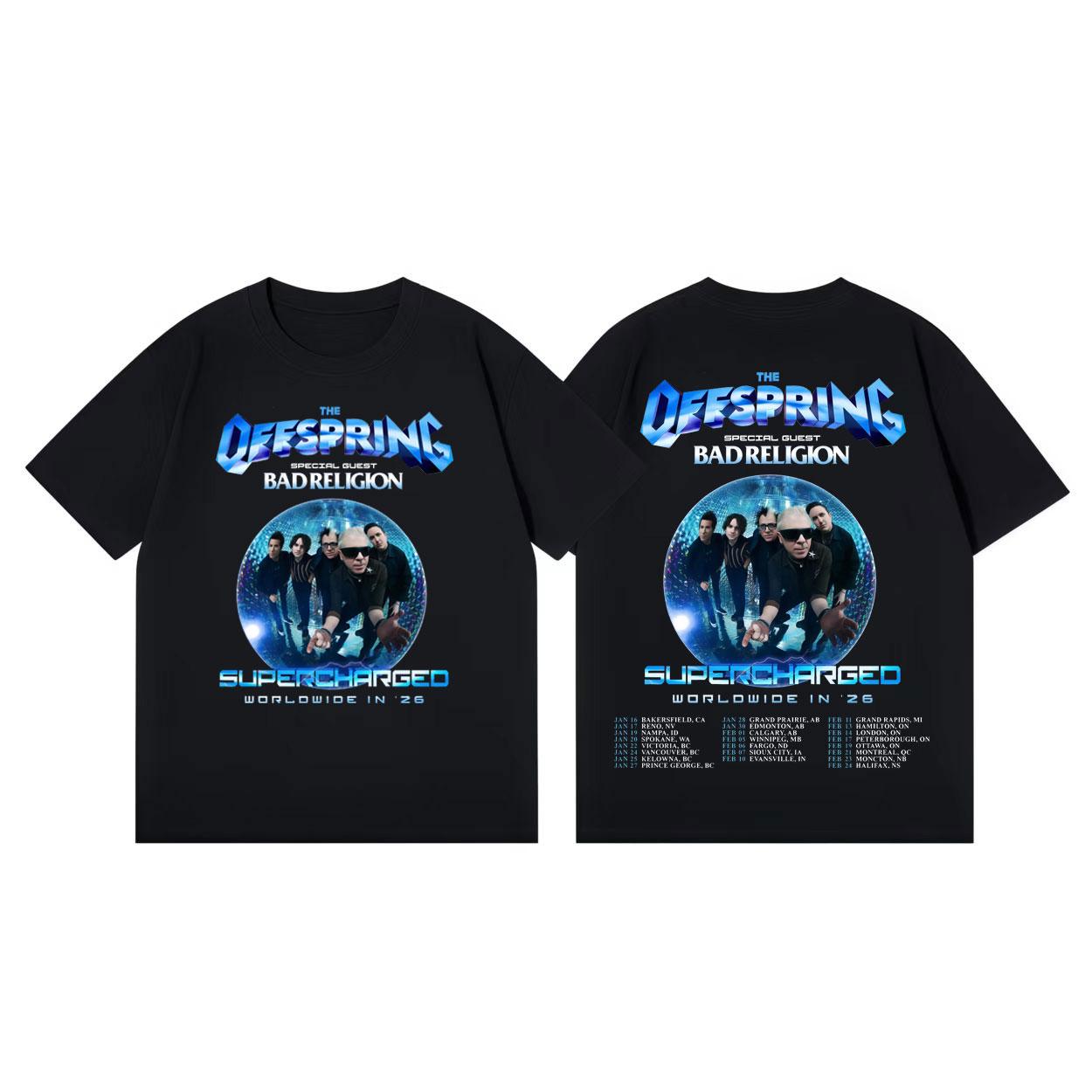 

Punk Rock Band The Offspring Supercharged Tour 2026 Graphic T Shirts High Quality Fashion Tshirt Unisex Casual Cotton Tshirts 4XL