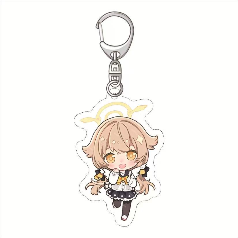 Blue Archive Hyakki Yako Keychain: Kasuga Tsubaki, Waraku Chisato, Kutada Itsuki Acrylic Pendant