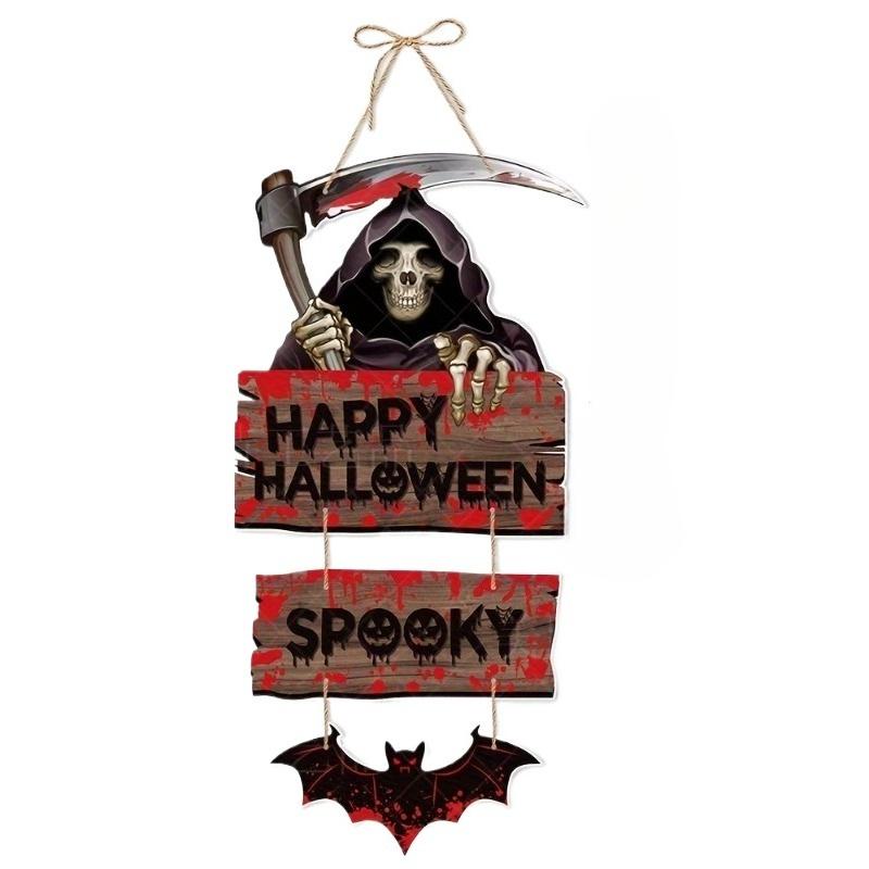 1-8PCS 2026 Halloween Door Hanging Decoration Pumpkin Bat Wall Decor Ghost Festival Party Banner for Door Halloween Decoration