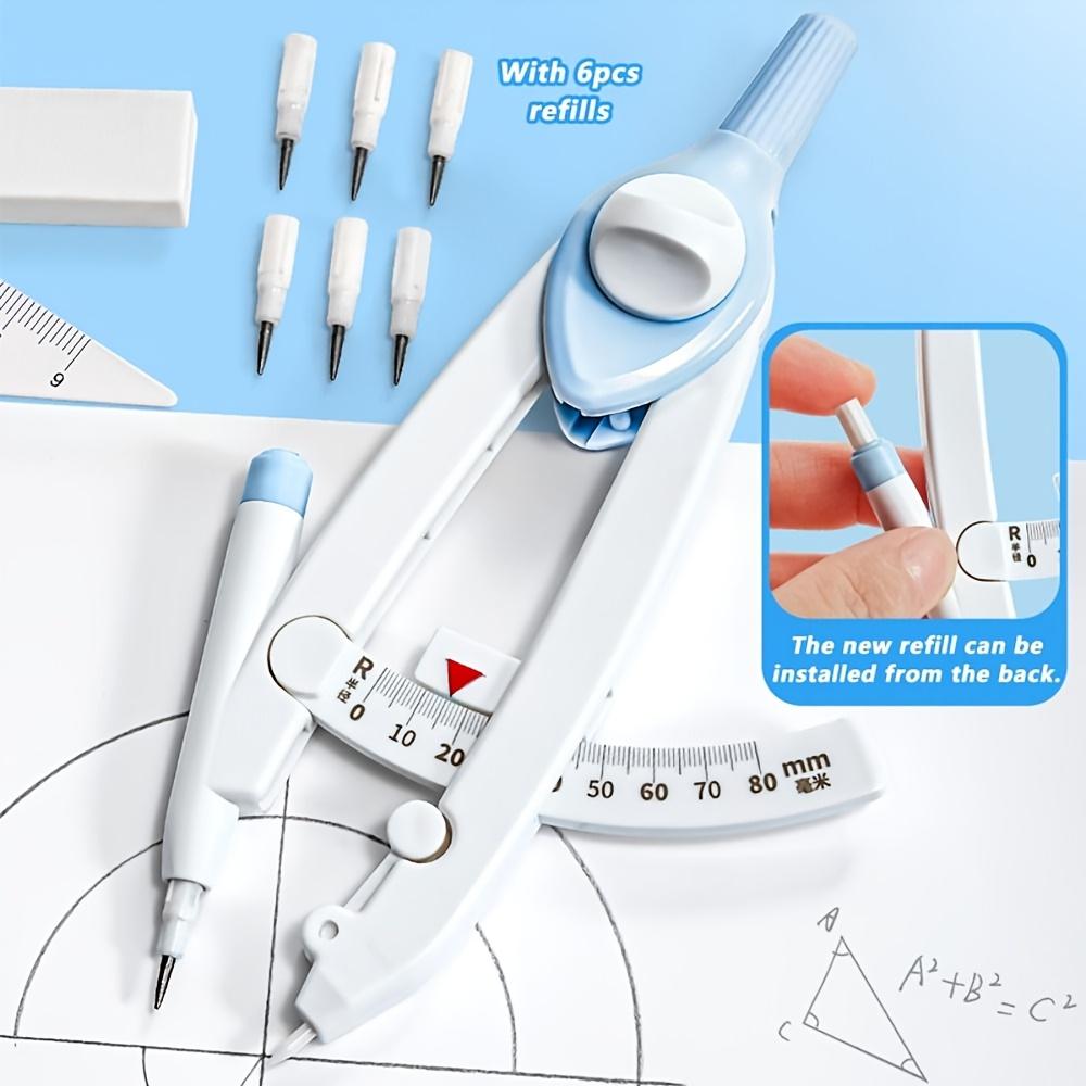Mathematical Geometry Compass Set With Refills Mechanical Drawing Tools Student Drafting Stationery