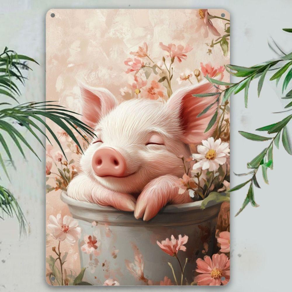 Vintage Metal Wall Poster – Floral Garden Decor, 20x30cm