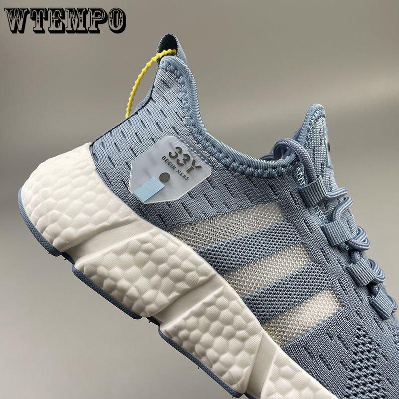 WTEMPO Summer Couple Sneakers Men's Breathable Lightweight Running Shoes Women's Mesh Hollow Casual Shoes Unisex Outdoor Soft Sole Sport Shoes
