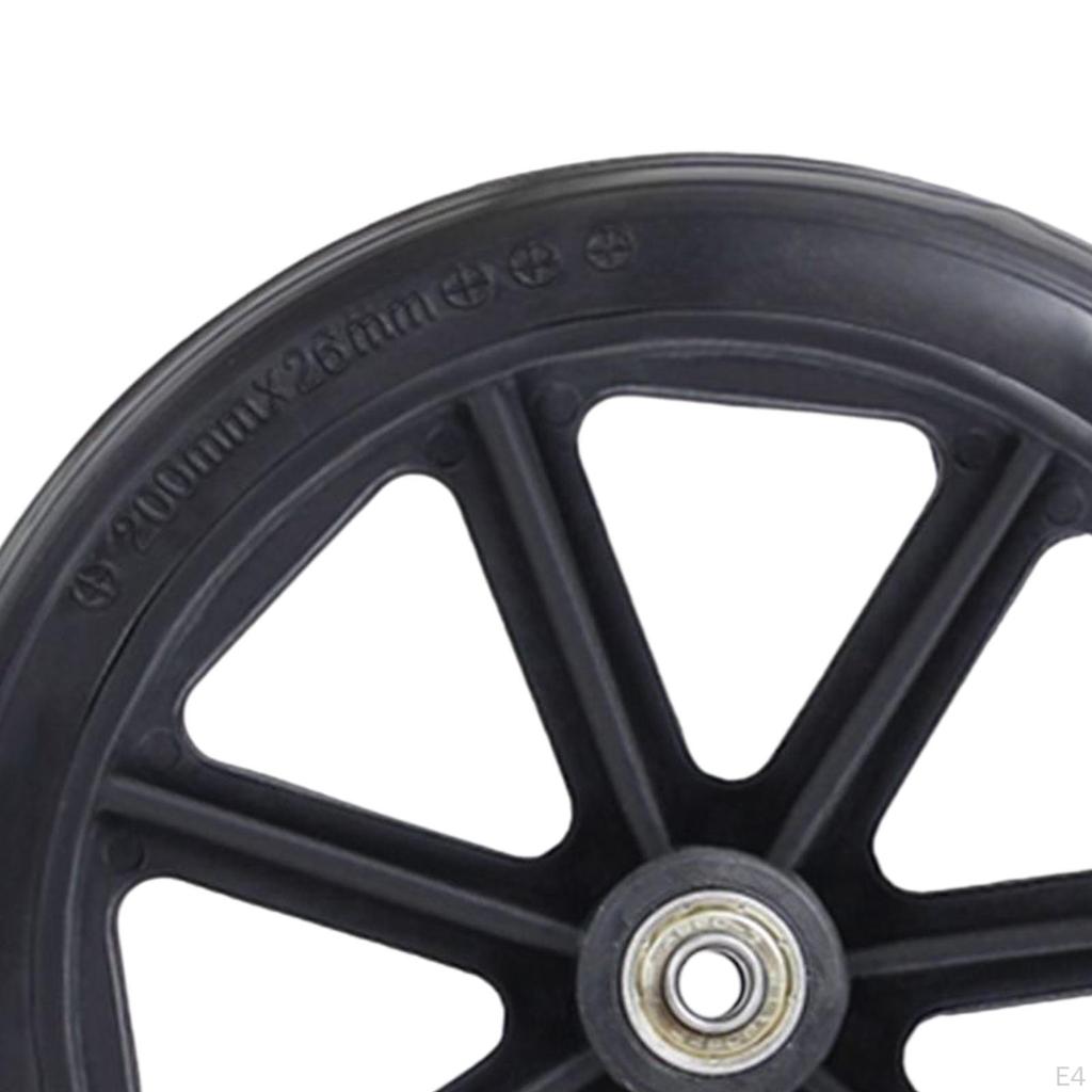 2Pcs Replacement Front Wheels, 8inch Wear Resistant Anti Slip PVC Rollers Wheels Casters for