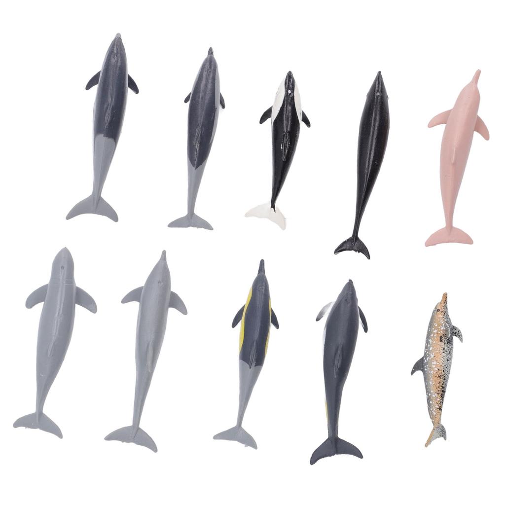10Pcs Dolphin Model Toy Kids' Play Simulation Ocean Animals Figures Static Ornament