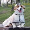 Dog Raincoat Transparent Soft Frosted Pet Waterproof TPU Cape with Hood for Outdoor Walking Playing