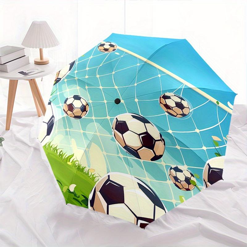 Fußballtornetz Automatischer Faltregenschirm 8 Rippen Leichtes Design, Langlebiger Eisenrahmen, Kompakt und Tragbar, Ideal für Geburtstag oder Weihnachten