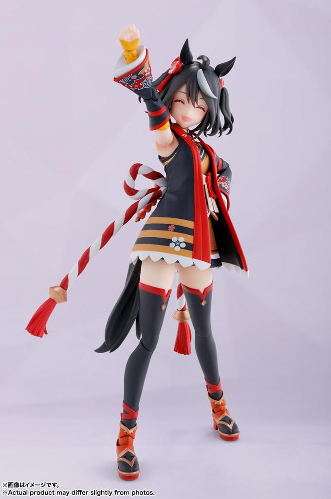 TAMASHII NATIONS Uma Musume Pretty Derby Kitasan Černá 140mm malovaná pohyblivá figurka SHFiguarts cca. PVC a ABS