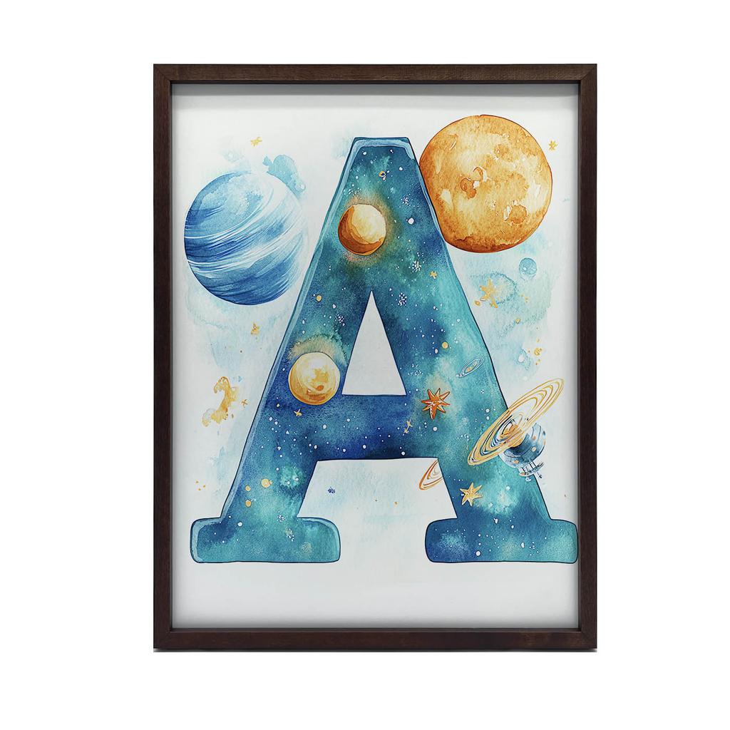 Plakat "A" W Kosmosie Plakat "A" W Kosmosie, 30X40 Cm, Rama Aluminiowa Złota, Papier Matowy 230 Gsm