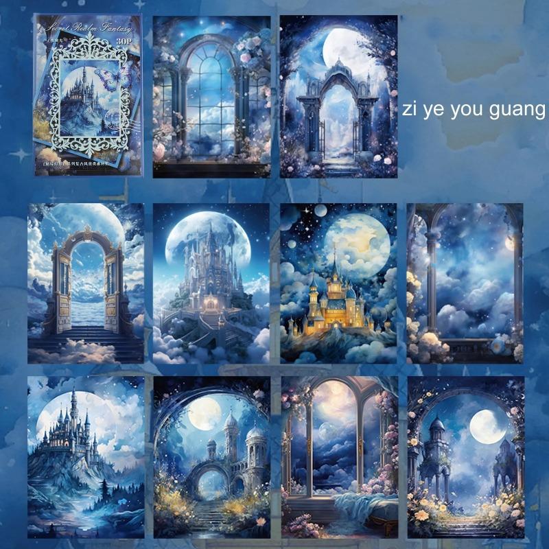 30pcs Secret Fantasy Series Vintage Forest Flower Landscape Scrapbook Collage Material Paper Creative Junk Journal Stationery