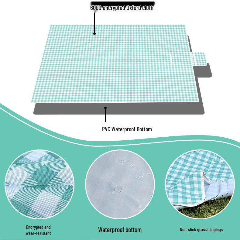 In Stock Waterproof PVC Camping Mat - Thickened, Moisture-Proof, Portable, Foldable Picnic and Outdoor Mat