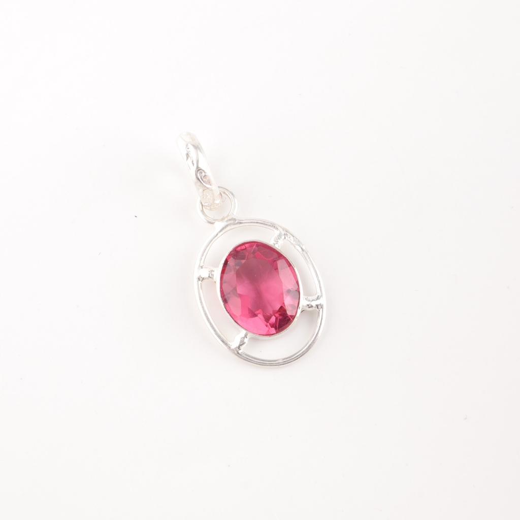 Pink Tourmaline Gemstone 925 Sterling Silver Jewelry Pendant For Birthday Gift PP-6-18