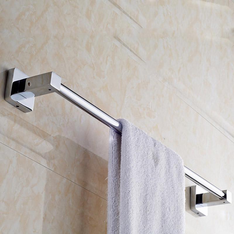 Stainless Steel Bathroom Single Towel Shelf Rack Holder Bath Towel Hanger Bar Square DesignTowel Rail Bathroom Accessories