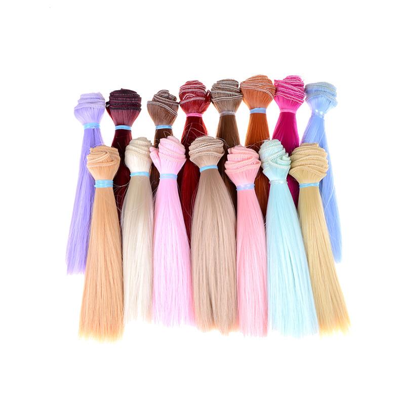1 Stück 15 cm Länge natürliche Farbe dick 1/3/1/4 1/6 Bjd Perücken Puppenhaar