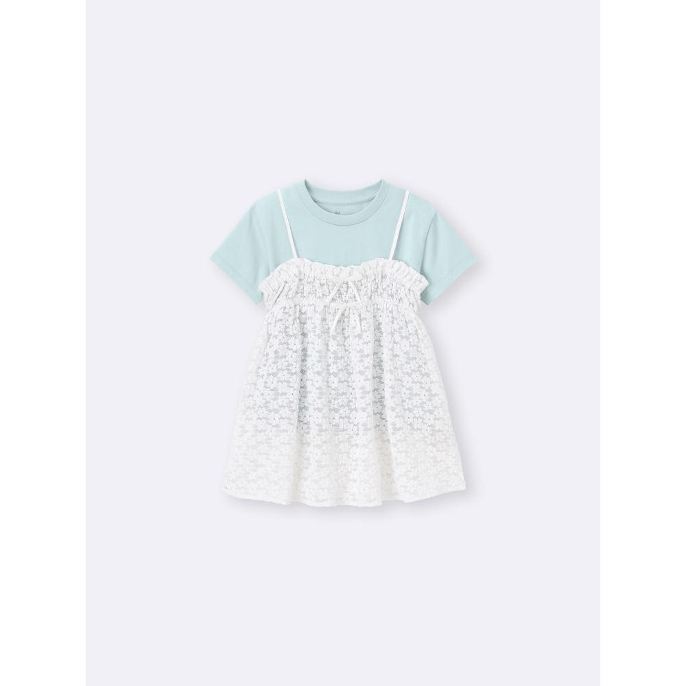 GU by Uniqlo Girls 2 Piece Camisole Tunic  Short Sleeve   Lace 