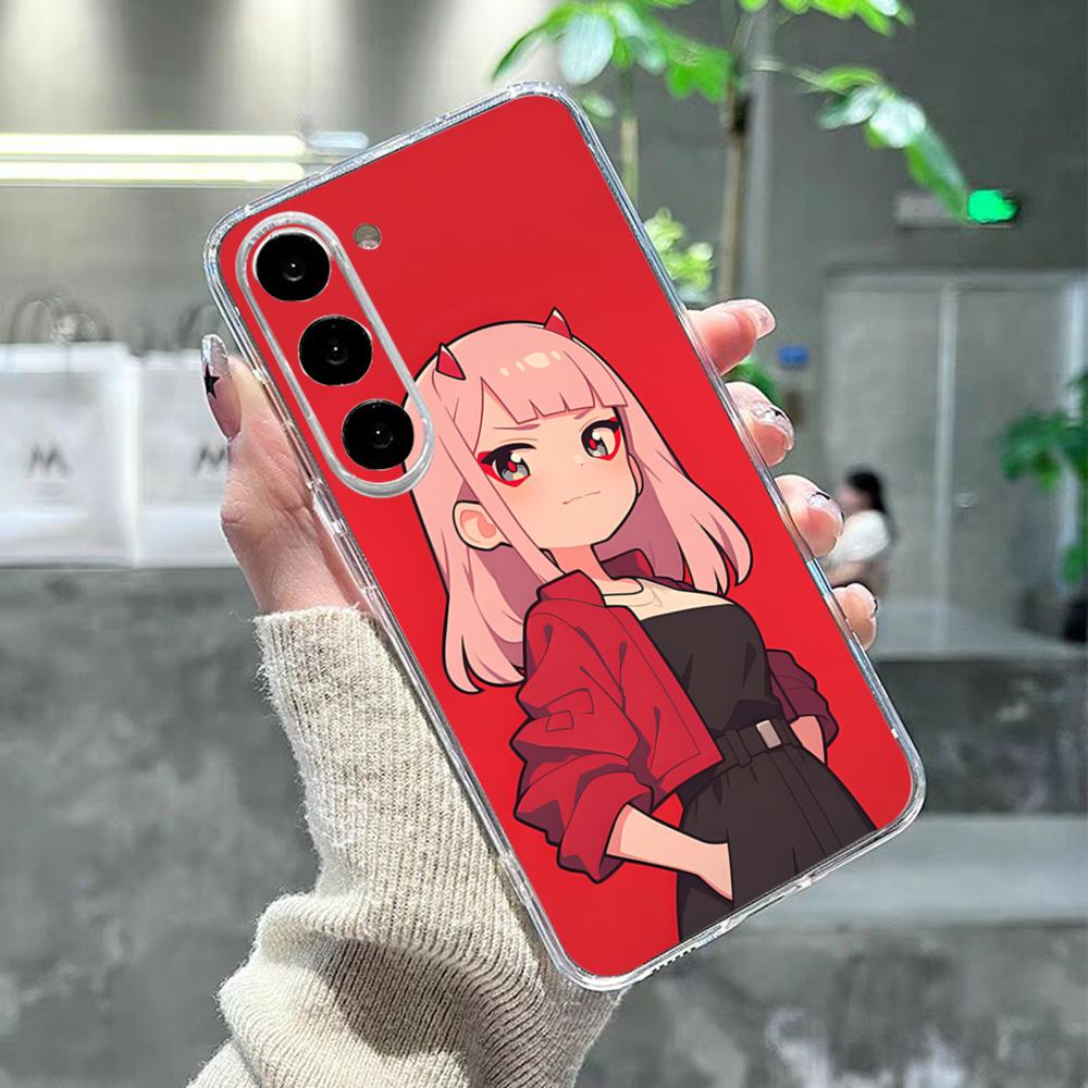 

Чехол для телефона с изображением Аниме Zero Two Darling In The FranXX Для Samsung S26 S25 S24 Ultra S23 Fe S22 S20 S21 Plus Plus 5G Fe Прозрачный Чехол Galaxy S22 5G
